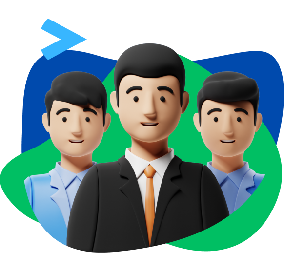 Ilustración de un equipo de trabajadores de la Academia Pitágoras, representando el personal dedicado y profesional disponible en sus sedes de Los Olivos, San Juan de Miraflores y Comas para la orientación preuniversitaria